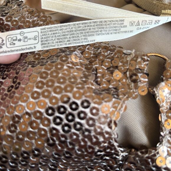 NWT Anthropologie Sequin Keyhole Top Sleeveless Cropped Size Large Festival Rave - Picture 14 of 14